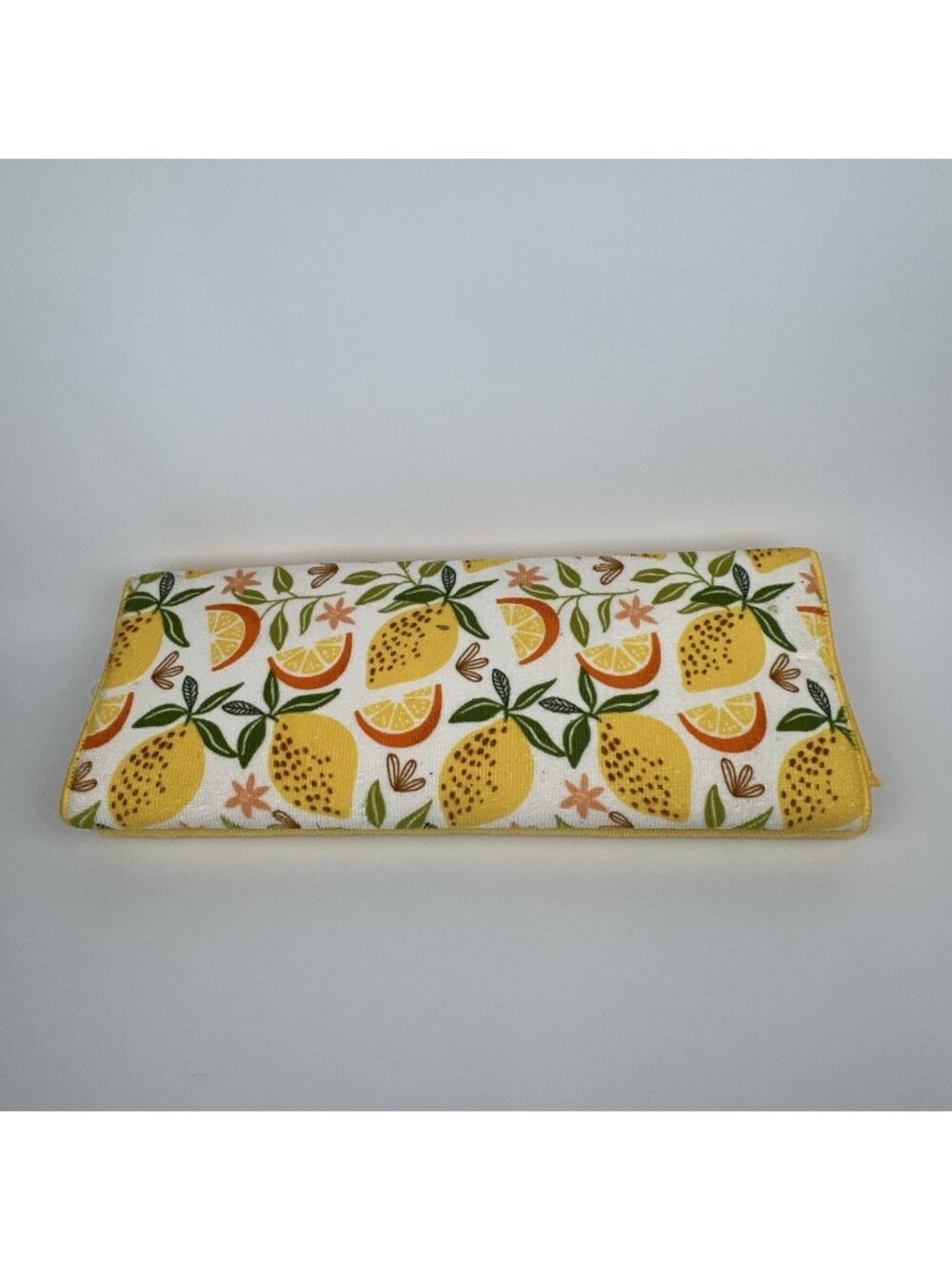 Dish Drying Mat - 16 x 19 in - Citrus Yellow Microfiber Kitchen Towels Set of 2